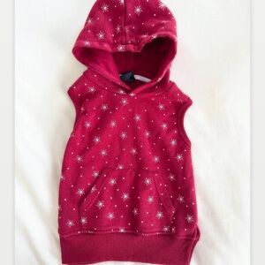 Little Bipsy Burgundy Star Sleeveless Hoodie